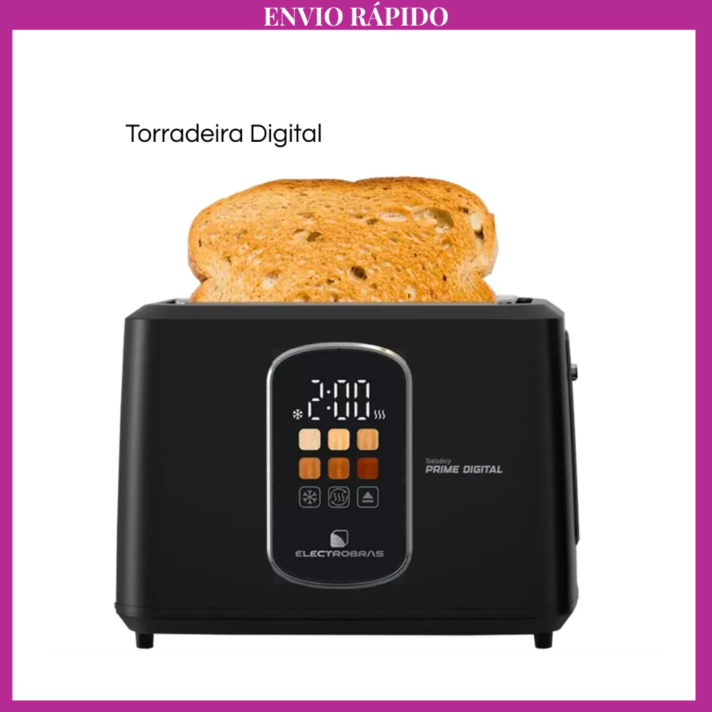 Torradeira Digital ElectroBras  Prime Potente 1000W 100V ou 220V