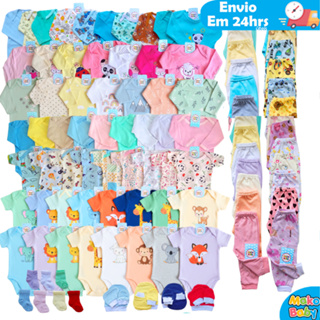 Kit Enxoval 36 Peças Completo Algodão Menino ou Menina Bebê Recém Nascido em Oferta na Shopee