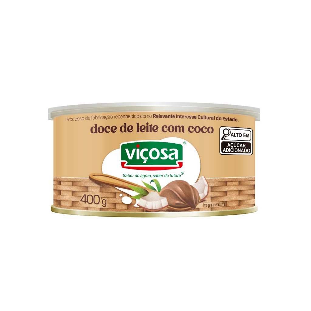 Doce De Leite Viçosa Cremoso Com Coco Lata 400g