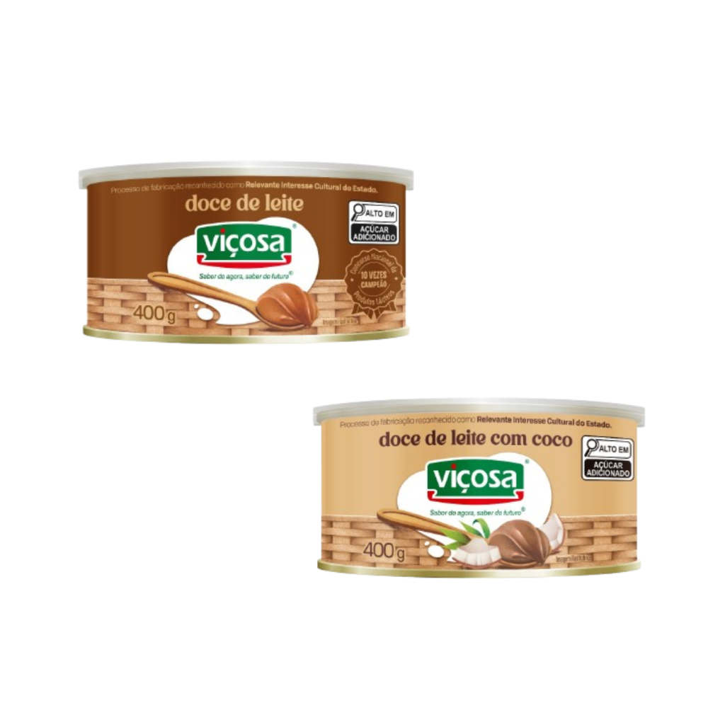 Doce De Leite Viçosa Tradicional 400g + Viçosa Coco 400g