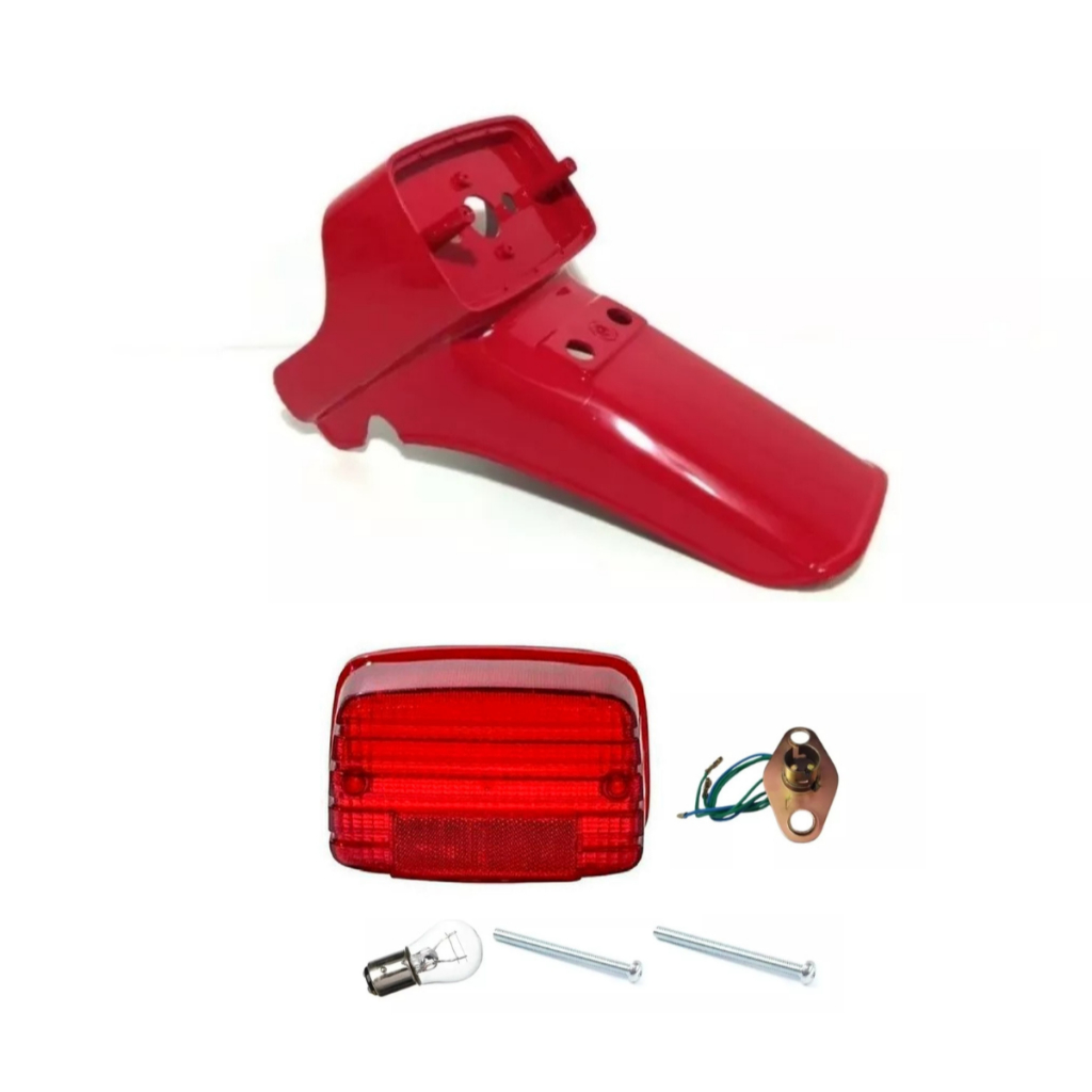 Paralama Traseiro Cg 125 83 84 85 Vermelho + Lanterna