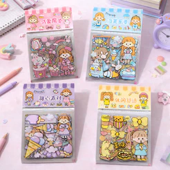 Kit 200 Cartelas De Adesivos Kawaii À Prova D'água Para Garrafinha ou Caderno Escolar Infantil