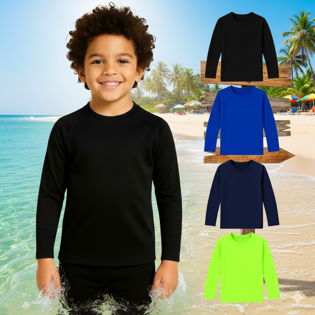 Camisa Segunda Pele Térmica Infantil Proteção Solar Uv50 Tamanho 06 ao 12