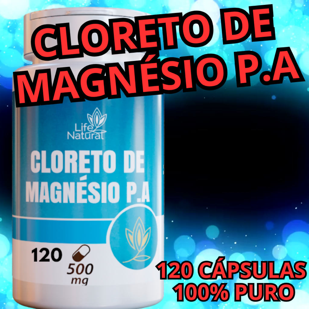 Cloreto de Magnésio P.A 120 cápsulas | Magnésio e Cálcio | Alta Qualidade e Procedência Garantida