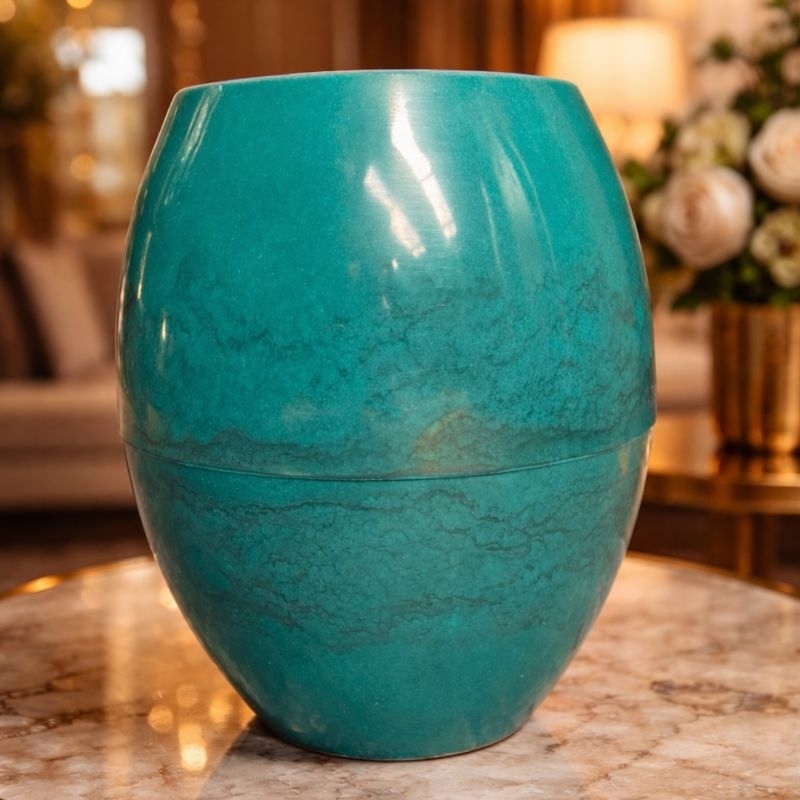 VASO PARA PLANTAS E DECORAÇÃO LUXO POLIETILENO MARMORIZADO OVAL M - 36 cm em Oferta na Shopee