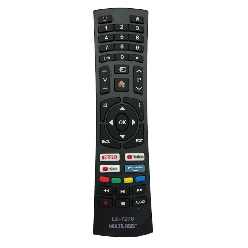Controle Remoto Para Tv Multilaser Led Smart 4k Tl032 Tl027