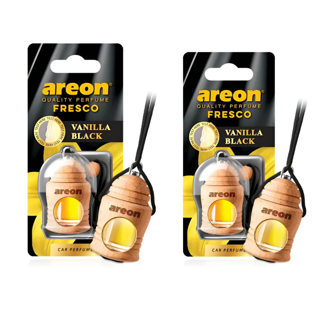 2 Cheirinho Aromatizante Automotivo Areon Fresco Madeira 4ml Vanilla Black