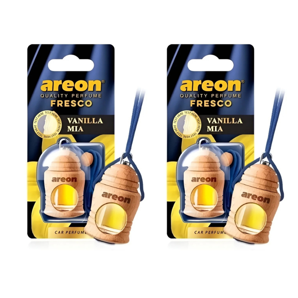 2 Cheirinho Aromatizante Automotivo Areon Fresco Madeira 4ml Vanilla Mia