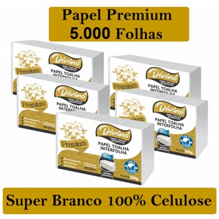 Papel Toalha Interfolha Interfolhado Branco Luxo Divino Premium Banheiro De Secar As Mãos Kit 5.000 Folhas em Oferta na Shopee
