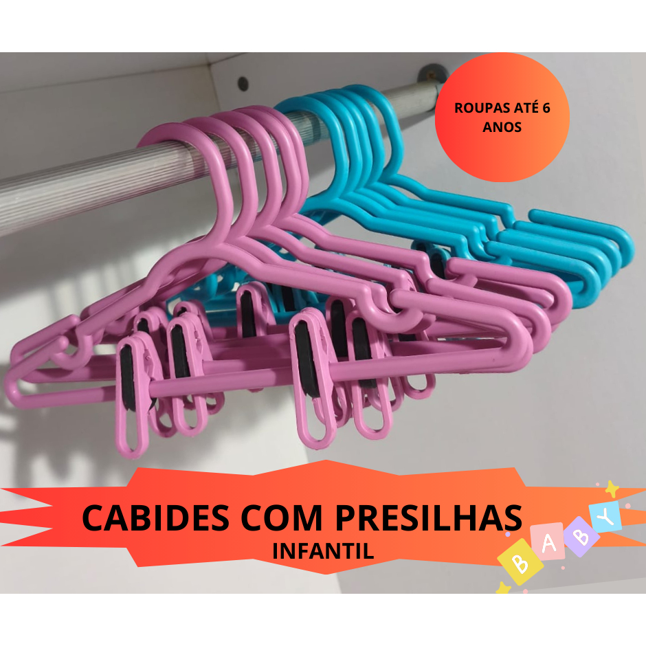 CABIDES COM PRESILHAS INFANTIL (ROUPAS ATÉ 6 ANOS)