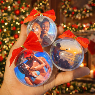 Kit Bolas de Natal Com Foto Personalizada