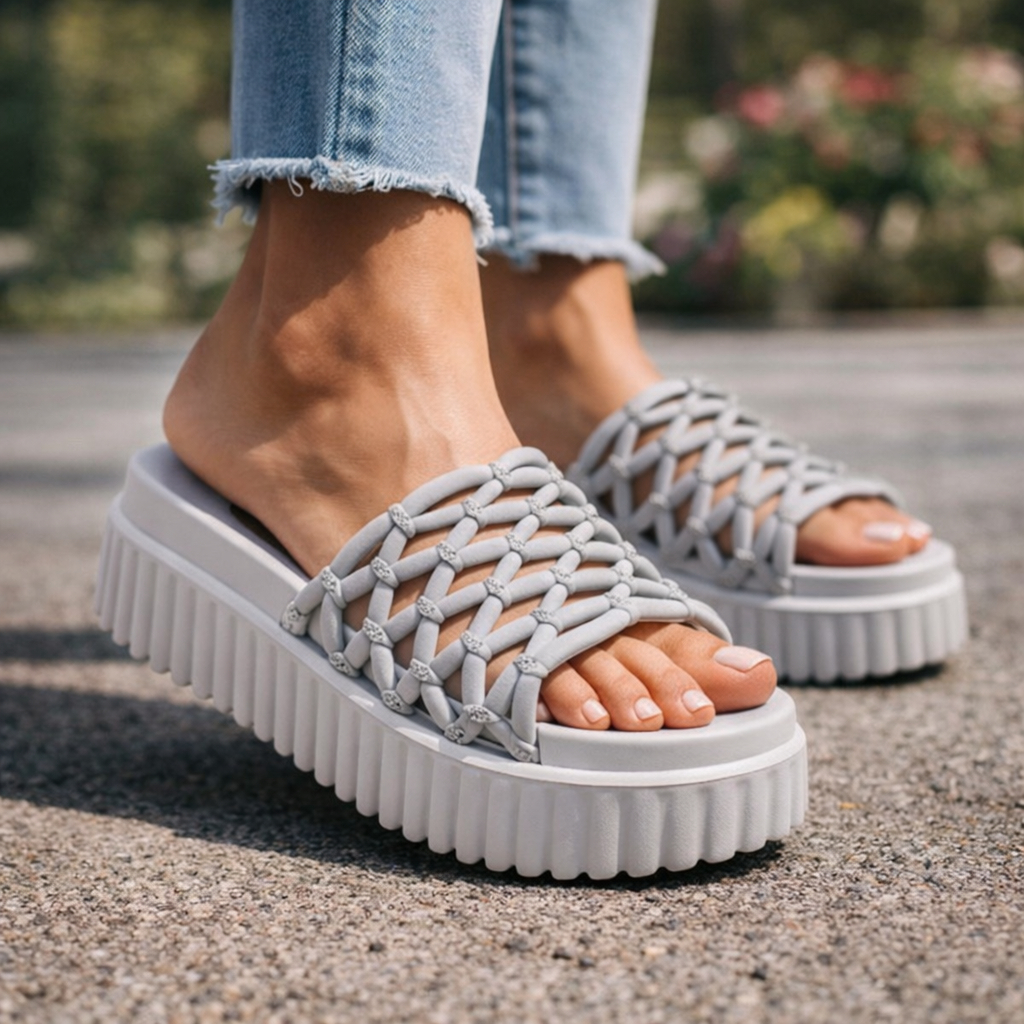 Sandália Feminina Nuvem Slide Plataforma Confortável Leve Macia Moderna Fashion Blogueirinha