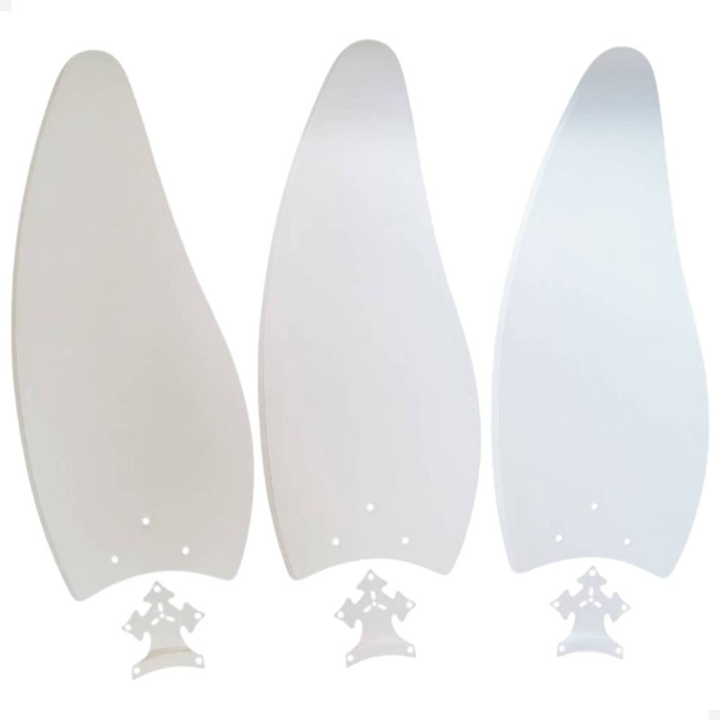 Kit Completo 3 Hélices Pás Garras Ventilador de Teto Venti-Delta Magnes Branco Linha Elegance Folha