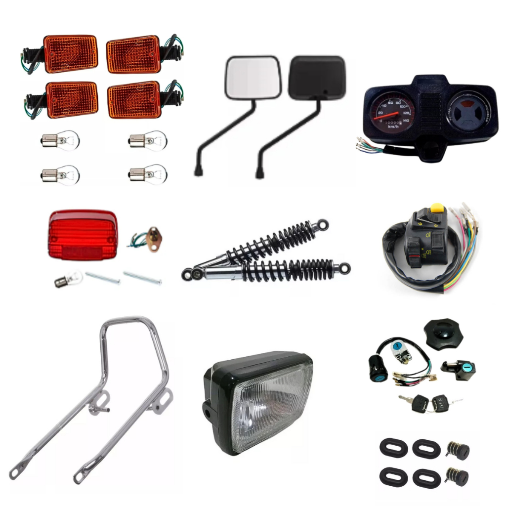 Kit Cg 125 83 A 89 Painel Lanterna Piscas Espelho Punho Luz