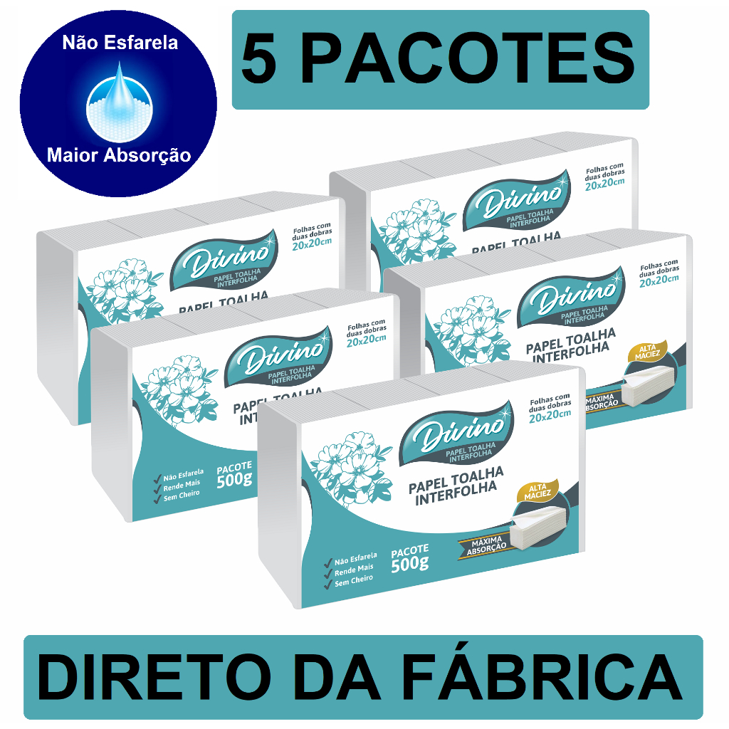Papel Toalha Branco Interfolha De Secar As Mãos Banheiro 5.000 Folhas Interfolhado Dobras em Oferta na Shopee
