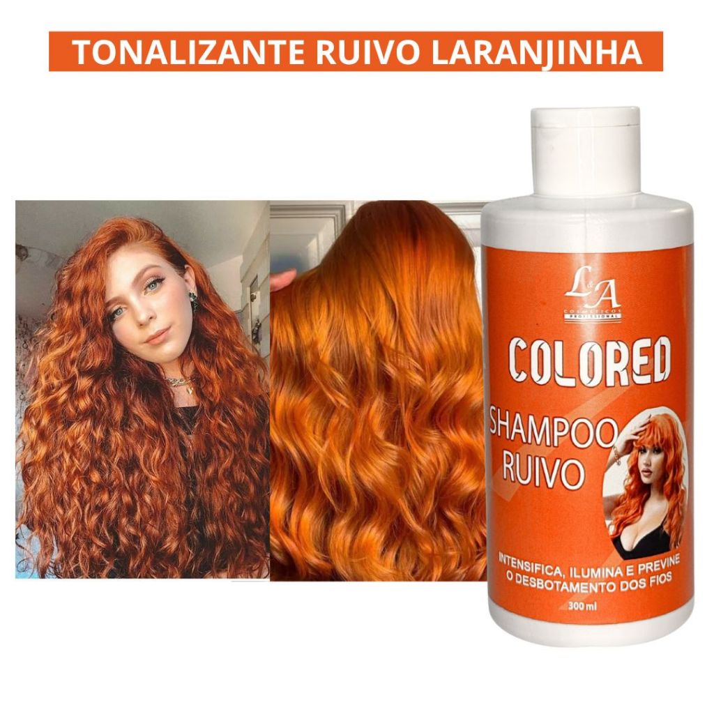 Shampoo Tonalizante Ruivo Colored 300ml Raposinha - Realça a Cor, Brilho Intenso e Antidesbotamento em Oferta na Shopee