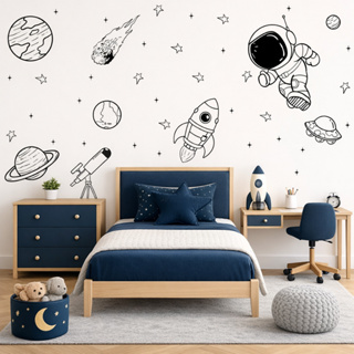 adesivo astronauta parede em Oferta na Shopee