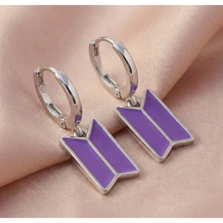 Brinco Argola BTS Roxo | Fanmade K-pop ARMY | Banhado a Ouro Hipoalergênico em Oferta na Shopee