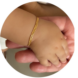 Pulseira Infantil Juvenil Bebê Menino Banhada a Ouro 18k com Embalagem para Presente e Certificado de Garantia em Oferta na Shopee