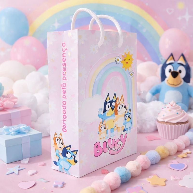 Sacolinha Personalizada Blue e Bingo Menina Lembrancinha Pegue e Monte- Envio Imediato em Oferta na Shopee