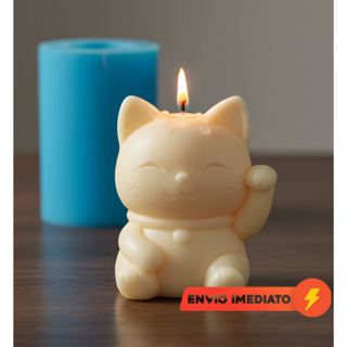 Forma Gato da Sorte - Molde de Silicone para Vela, Chaveiro, Sabonete, Artesanato em Oferta na Shopee