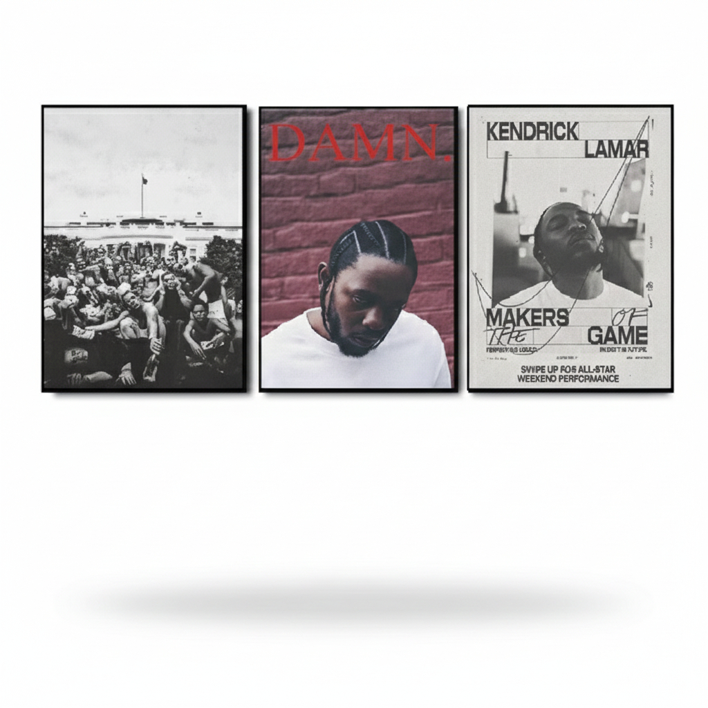 Quadros decorativos Kendrick lamar música (3 peças) em Oferta na Shopee