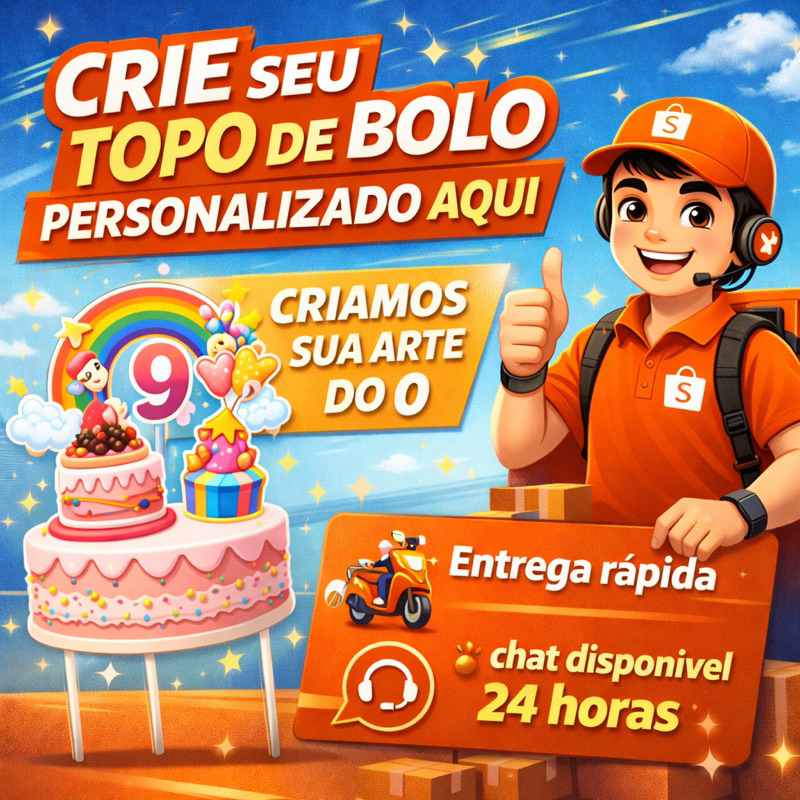 Topo do bolo personalizado tardezinha praia super heróis princesa cantor filme novela futebol FAZEMOS QUALQUER TEMA em Oferta na Shopee