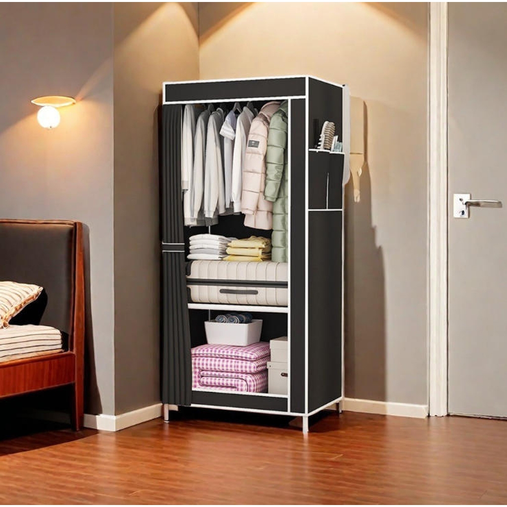 Guarda Roupa Dobrável Roupeiro Portátil Multiuso Roupeiro Cabideiro guarda-roupa à prova de poeira