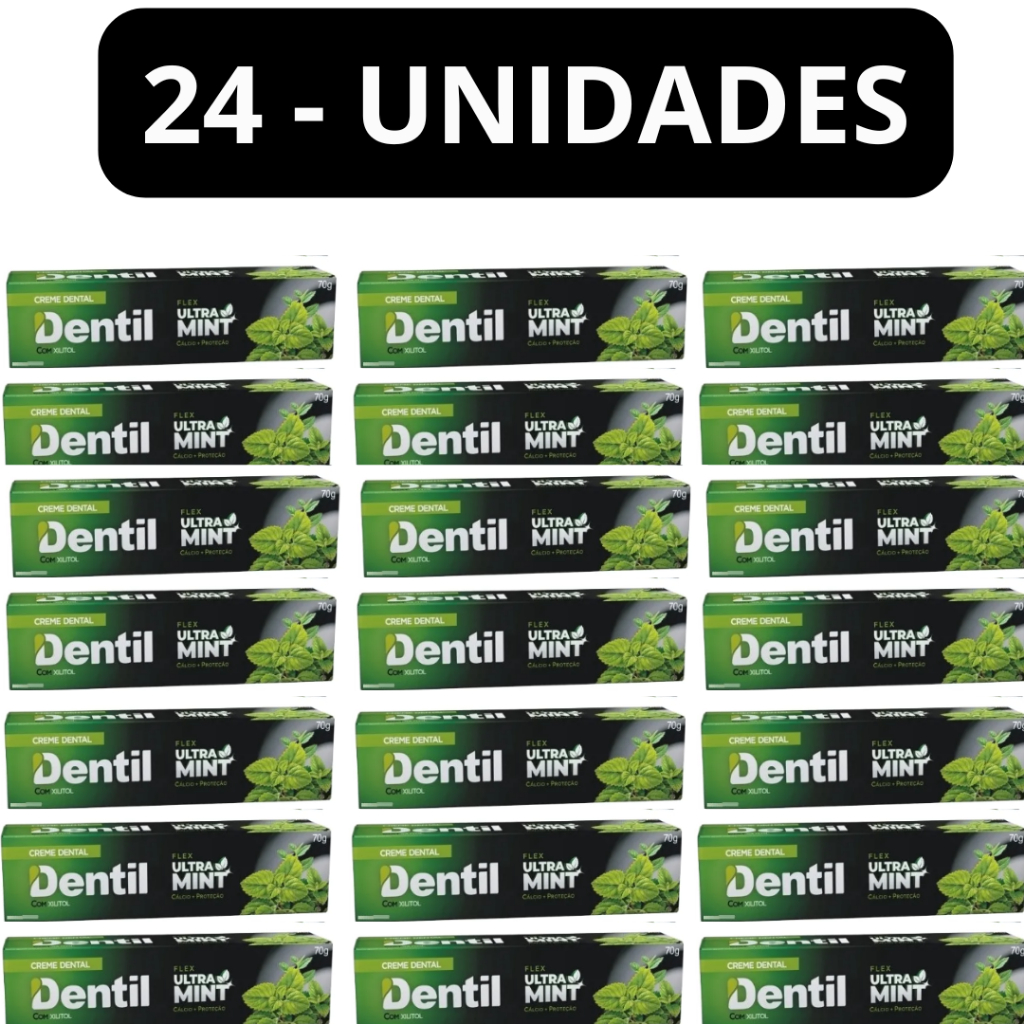 Kit 24 Creme Dental Dentil Ultra Mint 70g Sem Flúor