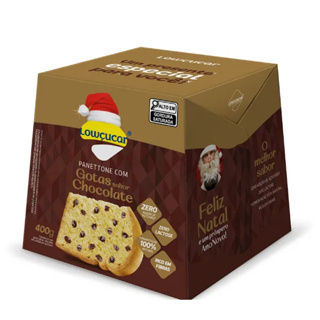 Panettone com Gotas sabor Chocolate 400g Zero Açúcares e Zero Lactose - Marca Lowçucar em Oferta na Shopee