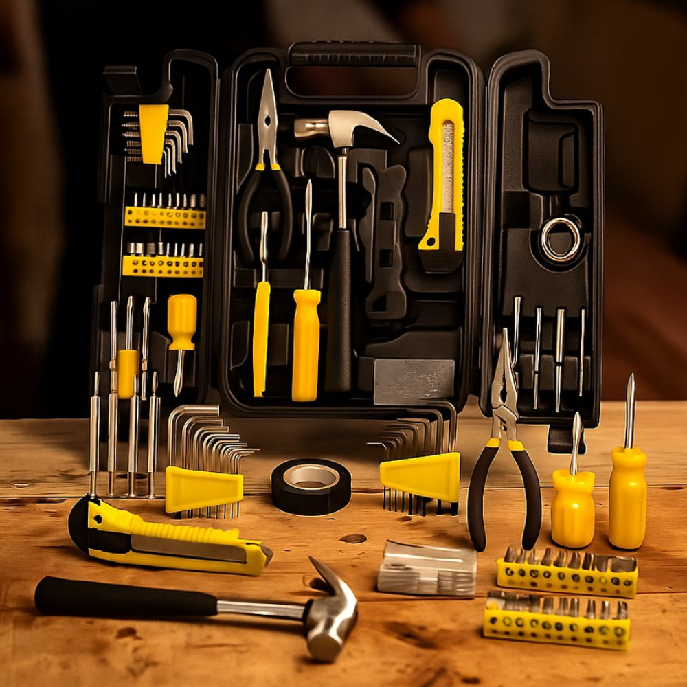 Jogo de Ferramenta com Maleta  Reparos Manutenção Geral Montagem Reparos Domésticos Projetos Hobby DIY Casa Obras 200 pç