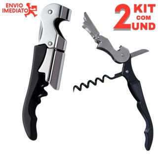 Abridor de Garrafas 3x1 - Kit Saca Rolhas Reforçado para Garrafa de Vinho, Prático e Durável em Oferta na Shopee
