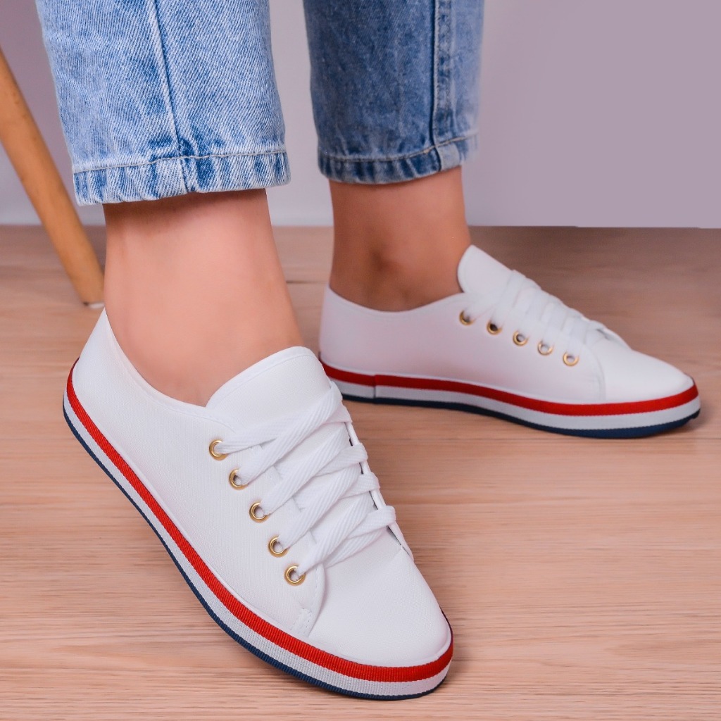 Sapatênis Feminino Moda Listra Blogueira Tênis Casual Versátil Dia a Dia Passeio Confortável Moderno Leve Básico em Oferta na Shopee