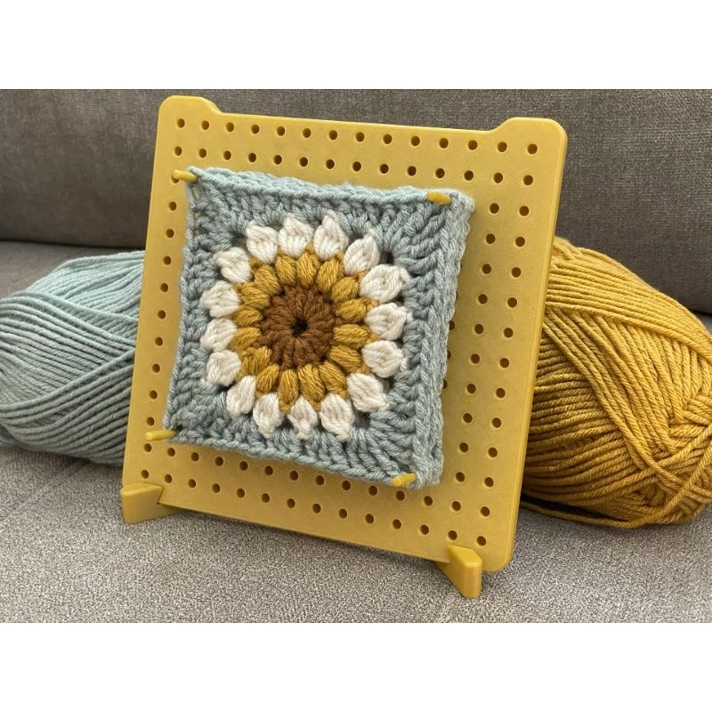 Blocador Placa Tábua para blocagem MDF em plástico para  Square/Quadradinhos Crochê 17,60  cm,trigo com pinos