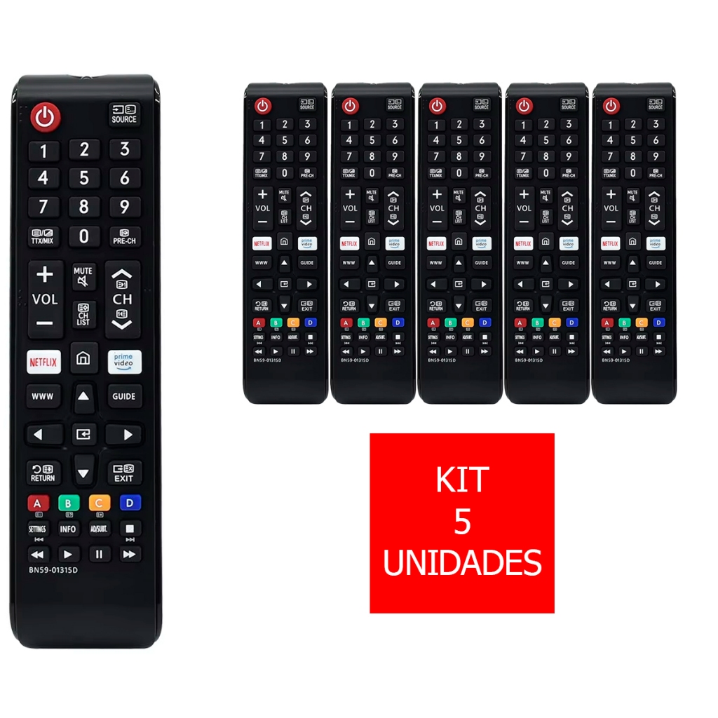Kit Controle Remoto Smart Tv p/Samsung Smart Hub Com Atalho