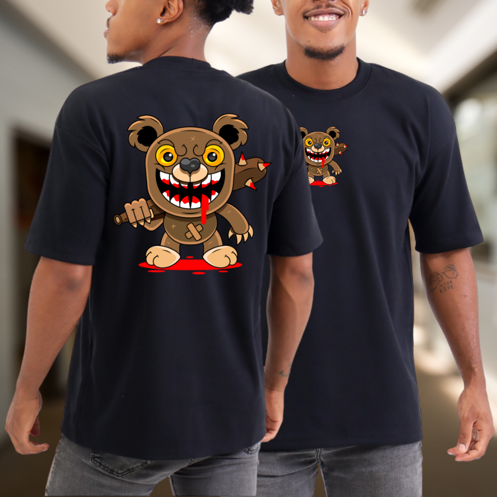 Camisa Camiseta Blusa Estampada Oversized Masculina Gola Redonda Estilo Streetwear Academia Larga