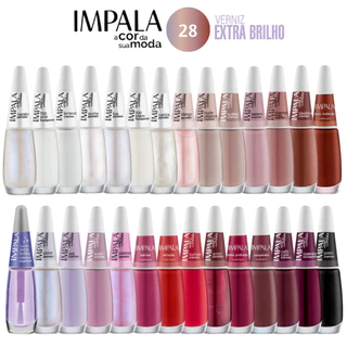Esmalte Impala Cremoso Para Manicure Kit Com 28 Cores Sortidas mais utilizadas