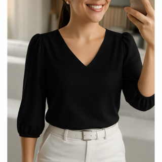 Blusa Feminina Novas Cores Modelo Social Manga 3/4 Moda Promoção Tendecia Tecido em Oferta na Shopee