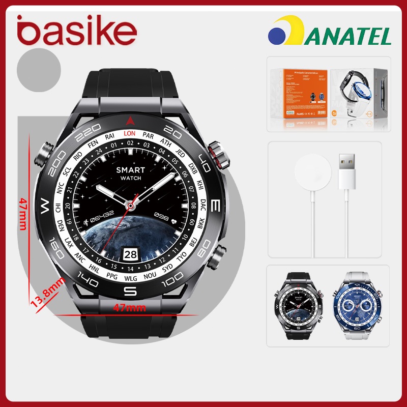 Basike Relógio Esportivo Bluetooth Esportes Monitor Saúde , Chamada Smartwatch Fitness Monitoramento de Saúde IP65 W79 em Oferta na Shopee