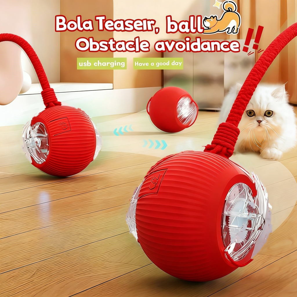 Bola Interativa Automática para Gatos com Sensor de Movimento e Cauda Falsa Recarregável - Diversão Garantida!