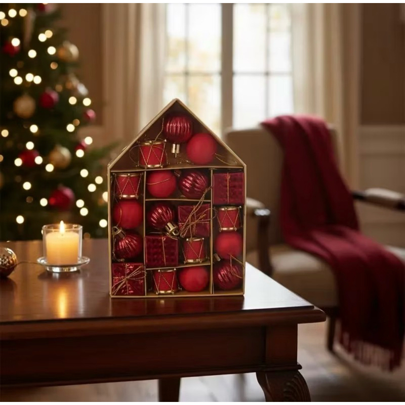 KIT COM 19 PEÇAS | ENFEITE BOLAS ACESSÓRIOS NATALINO | TAM.: 17X12CM | BOLA ÁRVORE DE NATAL | FELIZ NATAL | PENDURAR