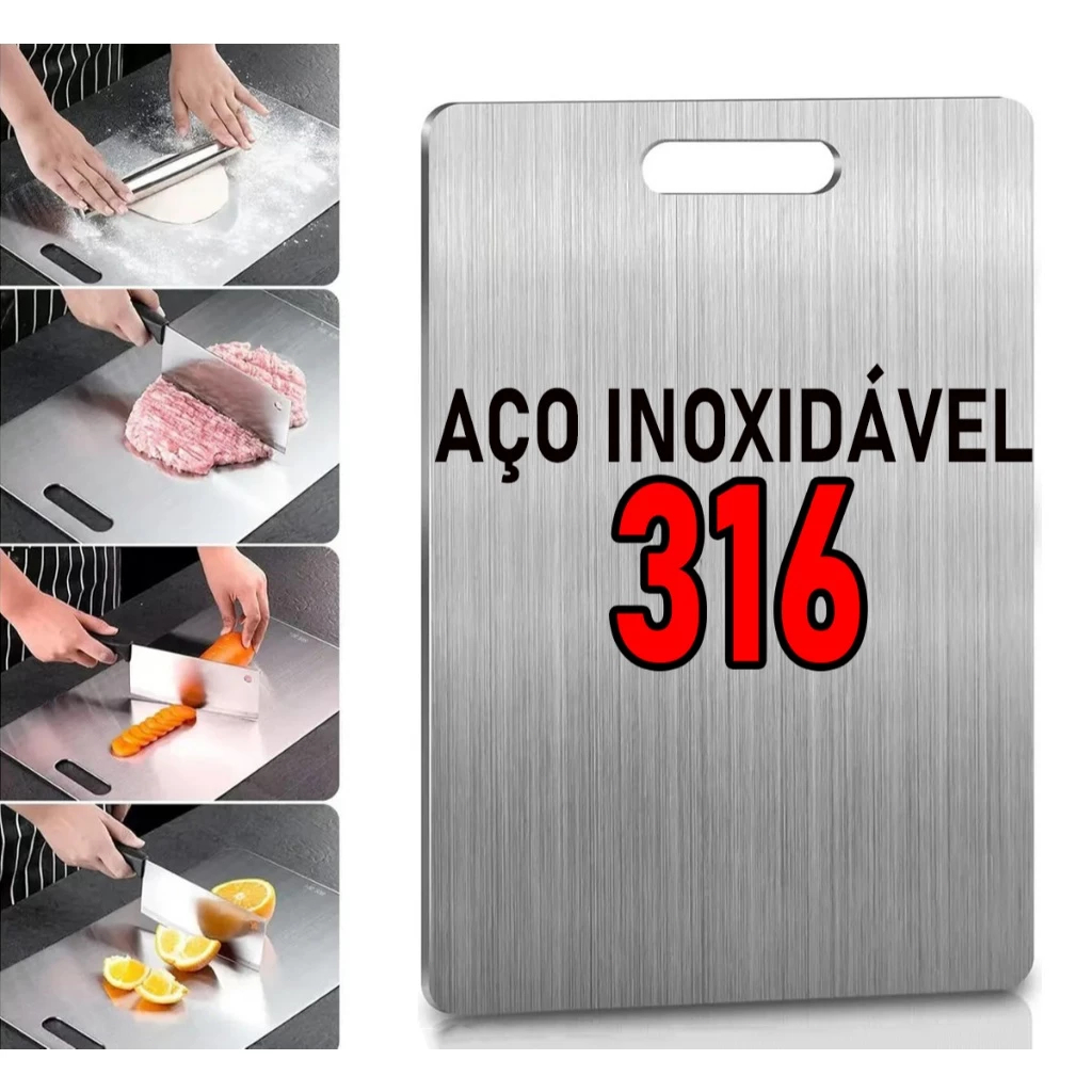 Tábua De Corte 316 Aço Inoxidável Antibacteriana À Prova De Mofo 30*46 cm tábua de cozinha Para Cozinha Taboa Carne