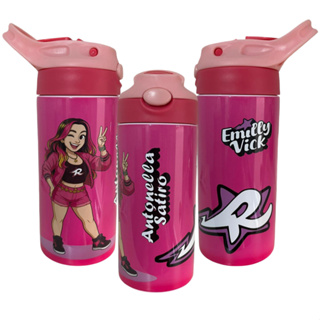 Garrafa Térmica Infantil Emilly Vick Personalizada COM NOME 350ml Elementos dos Rosa em Oferta na Shopee