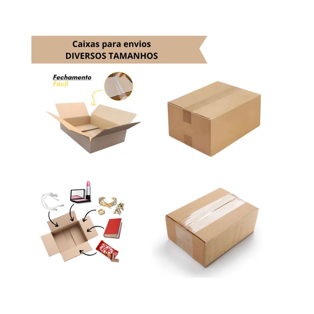 Caixa de Papelão  Pequena Envio Correios Sedex PAC E-commerce, caixa pequena,  VARIOS TAMANHOS