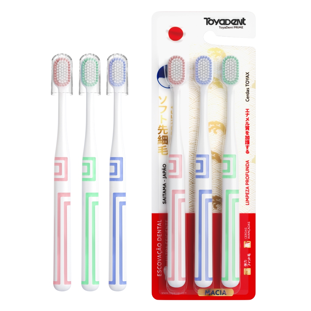 ToyaDent Escova de Dente Para Adultos Cuidado Suave Para Os Seus Dentes | Conjunto De 3 Peças em Oferta na Shopee