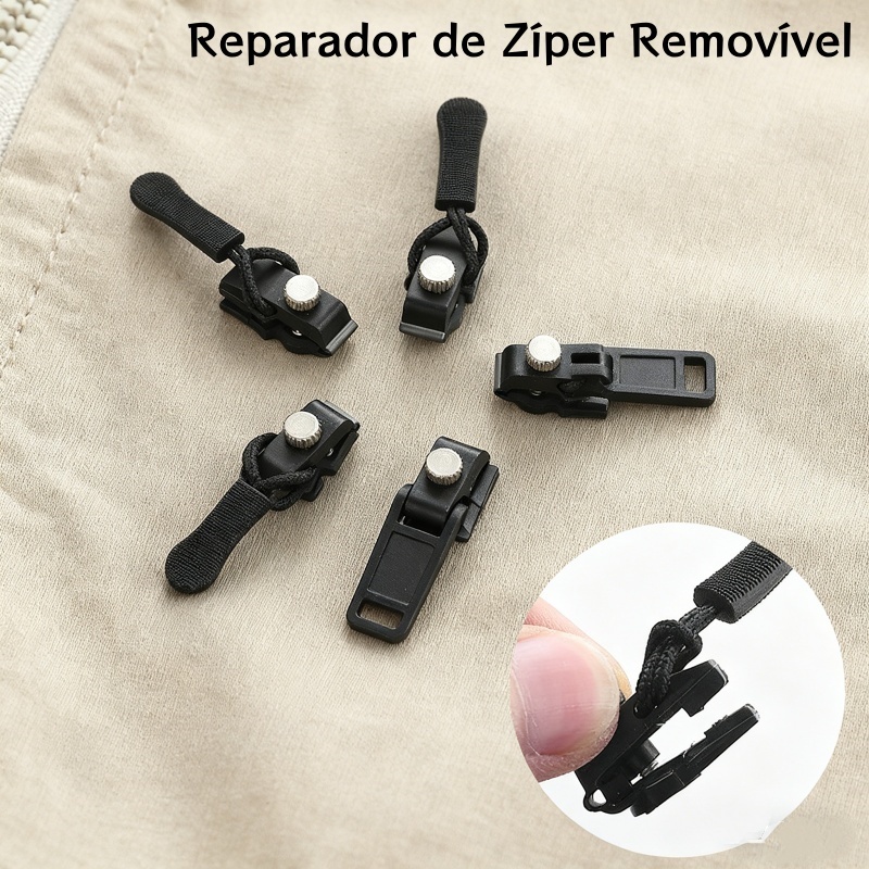 Reparador de Zíper Removível - Cursor Substituível Universal para Bolsa Mala Jaqueta Roupa | Fácil de Usar