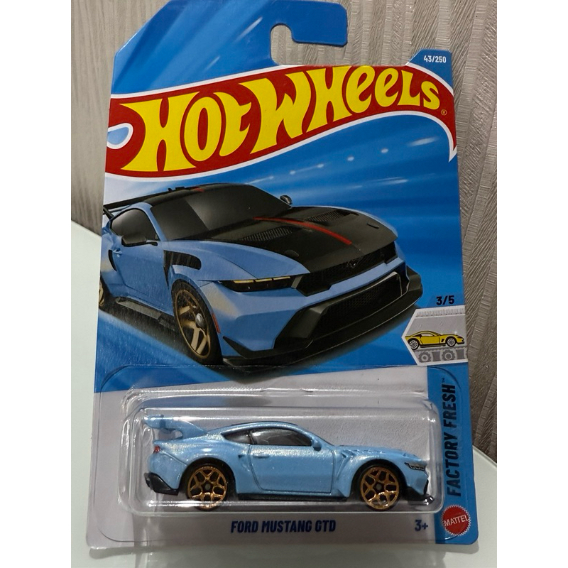Carrinho Hot Wheels Ford Mustang GTD azul - Factory Fresh