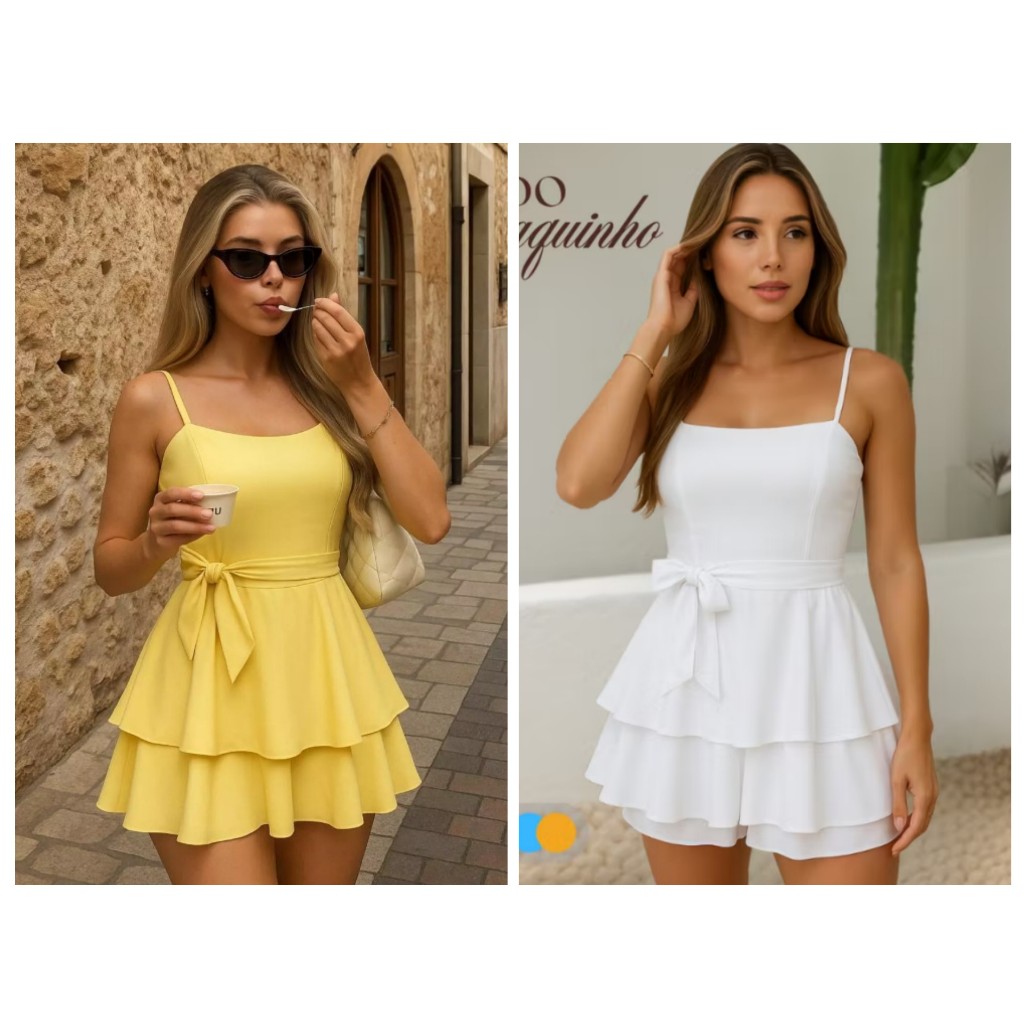 Vestido Macaquinho Natal Soltinho Feminino curto Alcinha Vestido Verão Festa Verão Vestido Praia Com Bojo