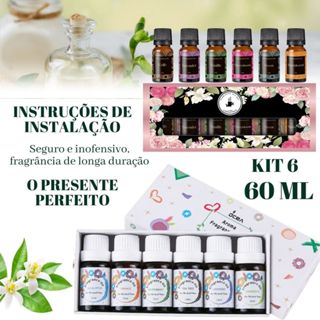 Kit 6 Essências Premium Para Umidificador, Difusor, Sabonetes, Cheirinho de Carro | Alta Fixação 10ml em Oferta na Shopee