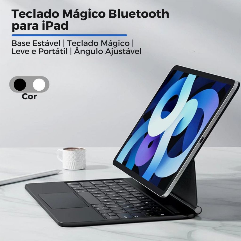 Teclado Mágico para ipad Pro 10.9/11 Air 4 5 Air6 10th Gen Mini6 Caso Teclado Bluetooth Sem Fio Teclado Para Tablet em Oferta na Shopee